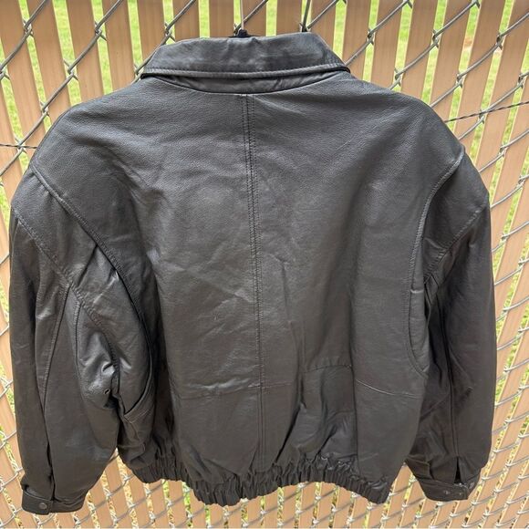 Vintage Comint For Men Black Leather Jacket Size Medium - Picture 12 of 13